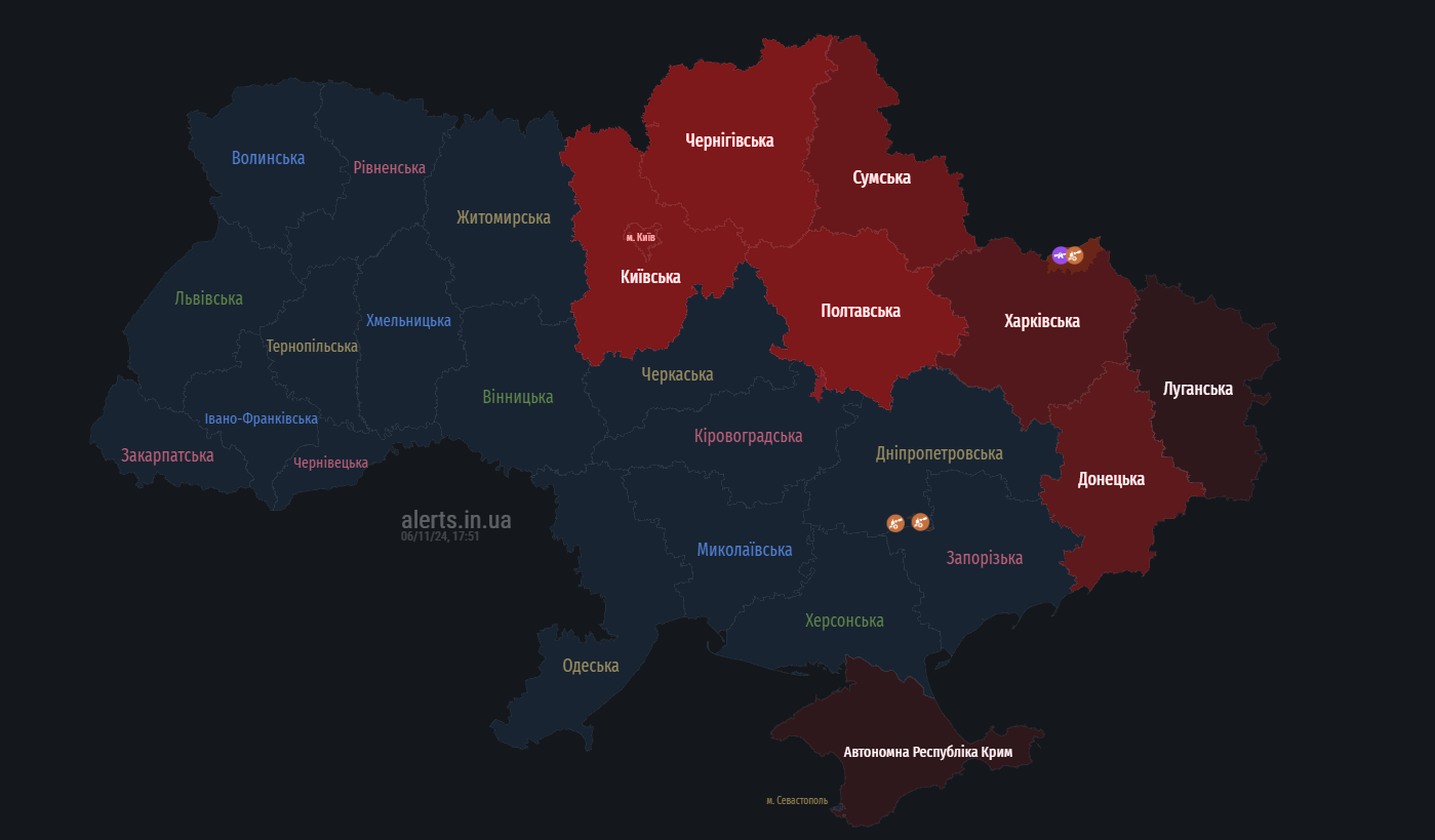 В Киеве и ряде областей объявили тревогу: россияне запустили ракеты